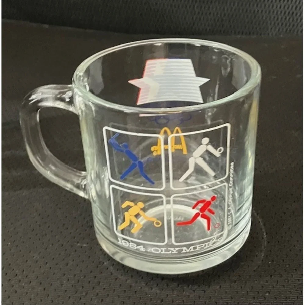 2 Vintage 1984 LOS ANGELES Olympics Coffee Cup/Mug McDonald's Promotional GLASS